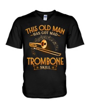 Trombone - Mad Skills V-Neck T-Shirt tile