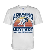 Assuming Old Lady - Jiu Jitsu V-Neck T-Shirt tile
