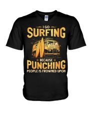 Surfing - Punching V-Neck T-Shirt tile