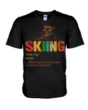 Skiing Coolest People V-Neck T-Shirt tile