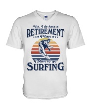 Have Retirement Plan Surfing V-Neck T-Shirt tile
