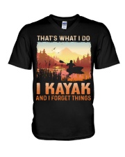 Kayaking - Forget Things V-Neck T-Shirt tile