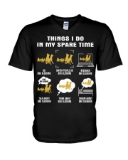 Spare Time - Dog Sledding V-Neck T-Shirt tile