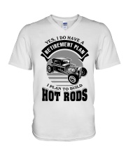 Retirement Plan Hot Rod V-Neck T-Shirt tile