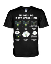 Spare Time Tennis V-Neck T-Shirt tile