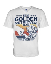 Best Dad Ever Golden Retriever V-Neck T-Shirt tile