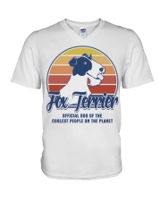 Dog Of Coolest People Fox Terrier V-Neck T-Shirt tile