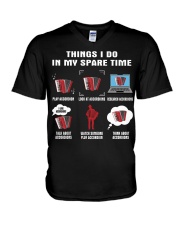 Spare Time - Accordion V-Neck T-Shirt tile