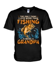 Fishing - Being Grandpa V-Neck T-Shirt tile