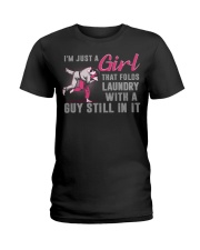 Jiu Jitsu - Girl Folds Laundry Ladies T-Shirt tile