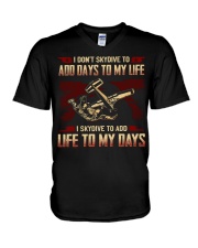 Skydiving - Add Life V-Neck T-Shirt tile