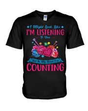 Knitting - In My Head V-Neck T-Shirt tile