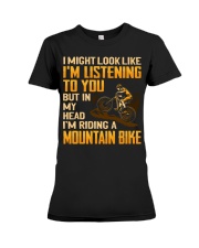 Mountain Biking - In My Head Premium Fit Ladies Tee tile