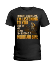 Mountain Biking - In My Head Ladies T-Shirt tile