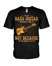 Bass Guitar - Because I Like V-Neck T-Shirt tile