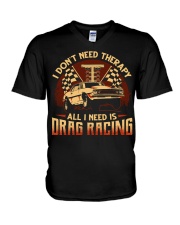 Drag Racing - Therapy V-Neck T-Shirt tile