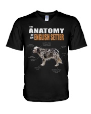 Dog Anatomy - English Setter V-Neck T-Shirt tile