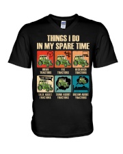 Tractor - Spare Time V-Neck T-Shirt tile