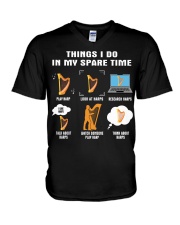 Spare Time - Harp V-Neck T-Shirt tile