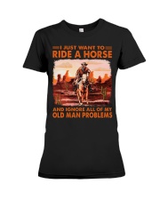 Horse - Old Man Problems Premium Fit Ladies Tee tile