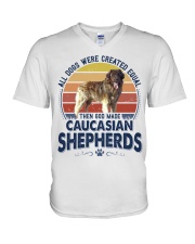 Dog Created Equal - Caucasian Shepherd V-Neck T-Shirt tile