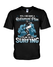 Surfing Retirement Plan V-Neck T-Shirt tile