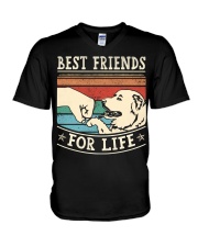 Best Friends For Life - Great Pyrenees V-Neck T-Shirt tile