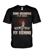 Some Grandpas Play Bingo - Fly Fishing V-Neck T-Shirt tile