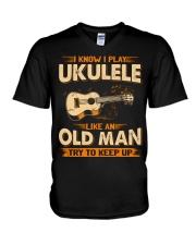 Ukulele Keep Up V-Neck T-Shirt tile