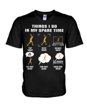 Spare Time - Squash V-Neck T-Shirt tile
