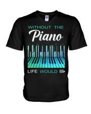 Piano - Bb V-Neck T-Shirt tile