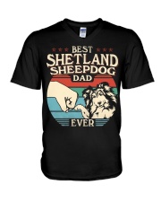 Best Dad Ever - Shetland Sheepdog V-Neck T-Shirt tile