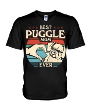 Best Dog Mom Puggle V-Neck T-Shirt tile