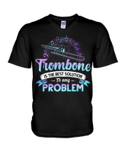 Trombone - Best Solution V-Neck T-Shirt tile