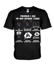 Spare Time - Motocross Bike V-Neck T-Shirt tile