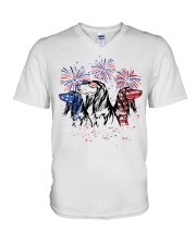 Dog US Saluki V-Neck T-Shirt tile