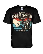 Best Dad Ever - Chinese Crested V-Neck T-Shirt tile