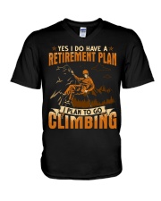 Climbing - Retirement Plan V-Neck T-Shirt tile