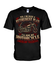 Biker - Retirement Plan V-Neck T-Shirt tile