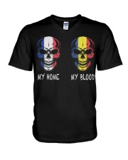 My Home France - Romania V-Neck T-Shirt thumbnail