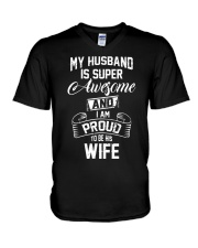 My Husband Is Super Awesome V-Neck T-Shirt tile