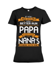 Nana Is Coming With Papa Premium Fit Ladies Tee tile