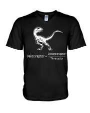 Velociraptor Distanceraptor Timeraptor V-Neck T-Shirt tile