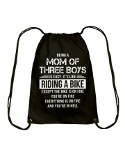 Being A Mom Of Three Boys Is Easy Funny T-Shirt Drawstring Bag thumbnail