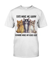 Cats make me happy Classic T-Shirt thumbnail
