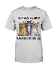Cats make me happy Premium Fit Mens Tee front