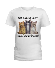 Cats make me happy Ladies T-Shirt thumbnail