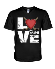 green love hockey shirts V-Neck T-Shirt thumbnail