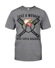 just a woman who loves baseball Classic T-Shirt front
