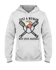 just a woman who loves baseball Hooded Sweatshirt thumbnail